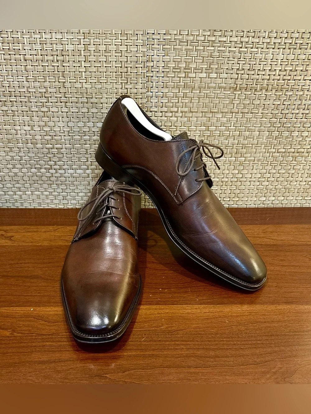 To Boot New York Adam Derrick Brown Leather Plain Toe Derby Dress Shoes Size 9.5